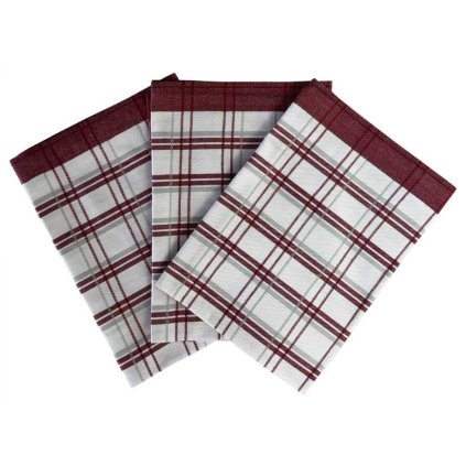 6876 kuchynske uterky 3ks extra sava tradicni karo bordo dadka vracov