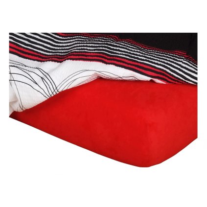 Dadka Jersey prostěradlo červené (Rozměr 90x200x20 jednolůžko)