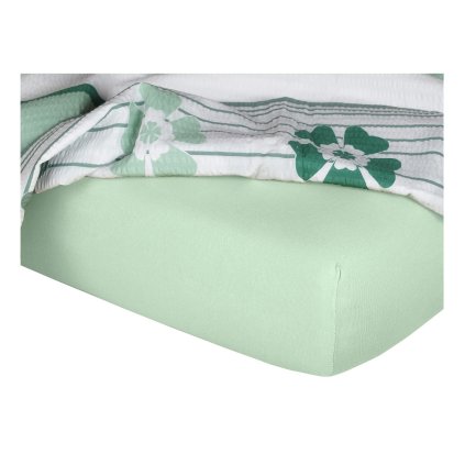 Jersey prostěradlo mentolové (Rozměr 90x200x20 jednolůžko)