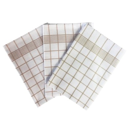 7923 kuchynske uterky 3ks negativ egyptska bavlna bila bezova dadka vracov