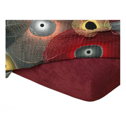 Dadka Froté prostěradlo bordó (Rozměr 90x200x20 jednolůžko)