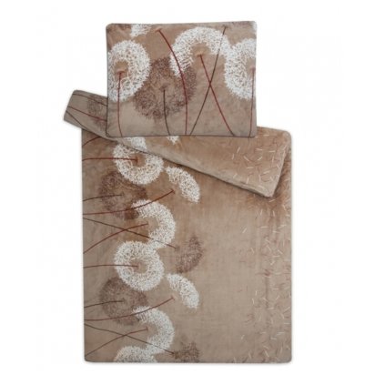 9210 1 povleceni mikroflanel pampeliska cokolada svetle hneda dadka vracov