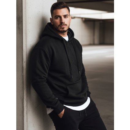 Pánská mikina s kapucí Dstreet BX5933 (Velikost M, Barva Černá)