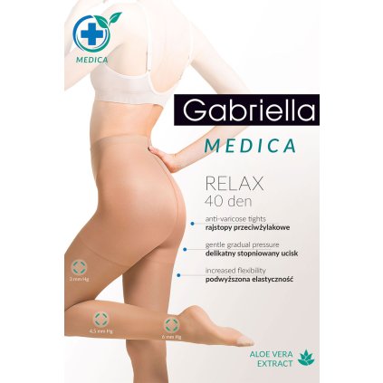 Silonkové punčocháče Gabriella Medica Relax 40 DEN Code 111 (Velikost 4-L, Barva Béžová)