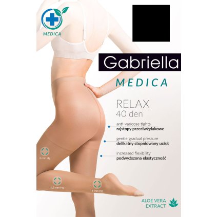 Silonkové punčocháče Gabriella Medica Relax 40 DEN Code 111 (Velikost 4-L, Barva Béžová)