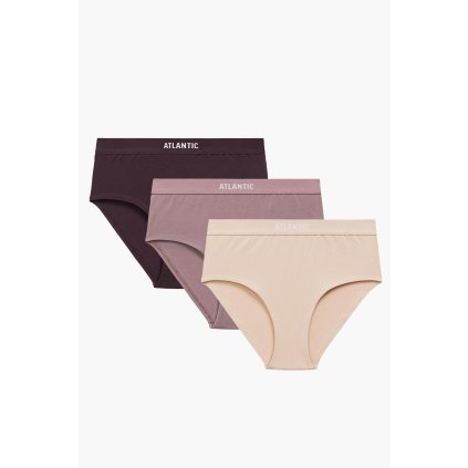 Dámské vysoké kalhotky Atlantic 3CLP-009 3-pack (Velikost L, Barva Růžová)