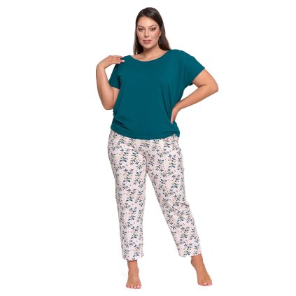 Dámské pyžamo Moraj PDD3700-015 (Velikost 3XL, Barva Zelená)