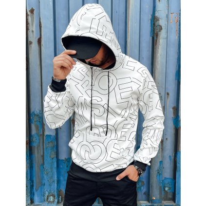 Pánská mikina s kapucí Dstreet BX5764 (Velikost M, Barva Bílá)