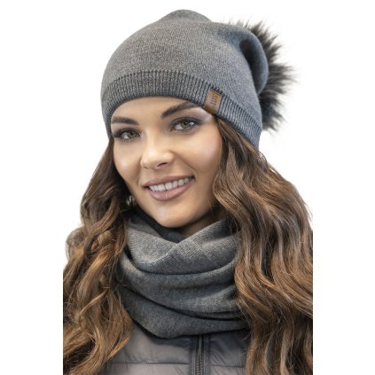 Sada Vivisence 70105Kmpl - čepice + šála (Velikost UNI, Barva Šedá)