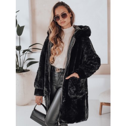 Dámský zimní kabátek MISSFLUFF  Dstreet TY4982 (Velikost S, Barva Černá)