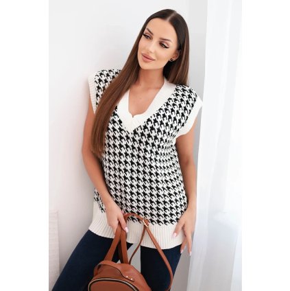 Svetr bez rukávů v barvě peplite ecru (Velikost UNI, Barva Tělová)