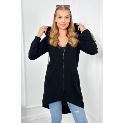 Mikina se zipem na zádech černá s kapucí (Velikost UNI, Barva Červená)