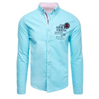 Pánská košile žlutá Dstreet DX2246 (Velikost M, Barva Žlutá)