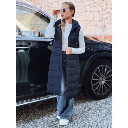 Dámská prošívaná vesta Dstreet TY5252 (Velikost S, Barva Modrá)