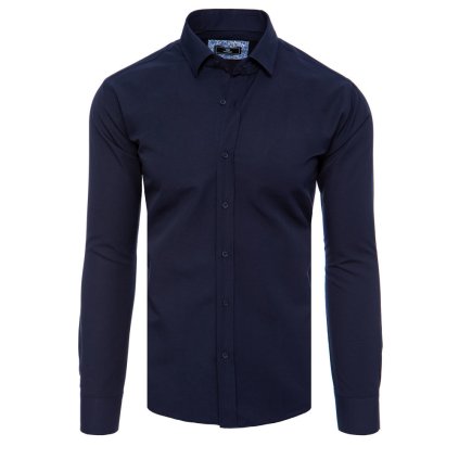 Pánská elegantní košile Barva tmavě modrá DSTREET DX2477 (Velikost M, Barva Modrá)