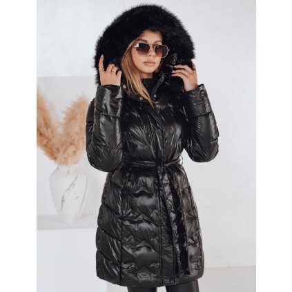 Dámská zimní bunda CASSERIE Dstreet TY4924 prošívaná s kapucí (Velikost S, Barva Černá)