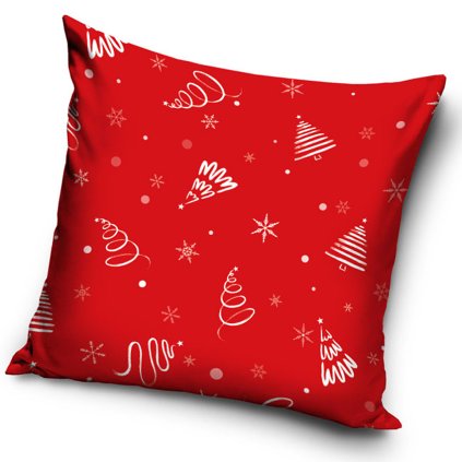 43420 dekoracni polstarek vlocky a stromecky