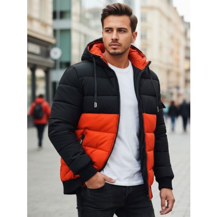 Pánská zimní prošívaná bunda s kapucí Dstreet TX5097 (Velikost S, Barva Černá)