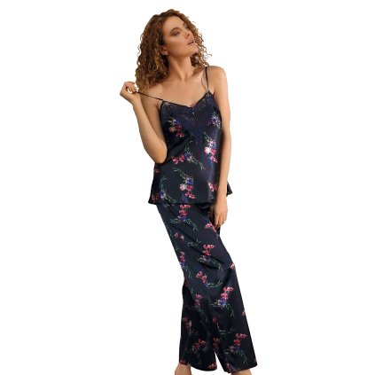 Dámské pyžamo Dkaren DK-KC-009 (Velikost S, Barva Modrá - tmavě)