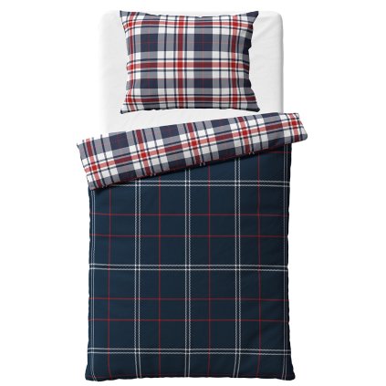 44719 flanelove povleceni karo 140x200 bily polstar