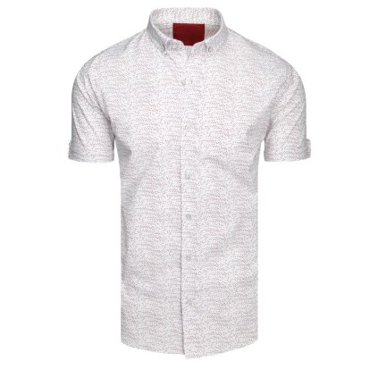 Pánská košile s krátkým rukávem Dstreet KX1078 (Velikost M, Barva Bílá)