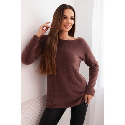 Svetr dámský z měkké pleteniny s kulatým výstřihem (Velikost UNI, Barva Béžová)