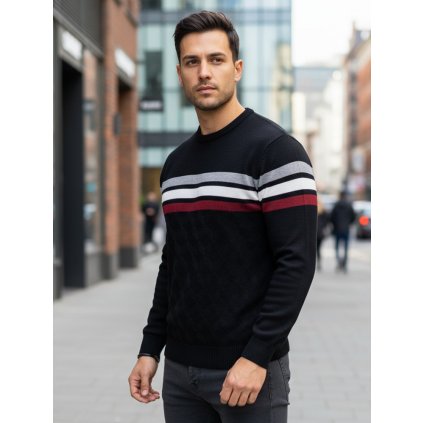 Pánský svetr Dstreet WX2333 (Velikost M, Barva Černá)