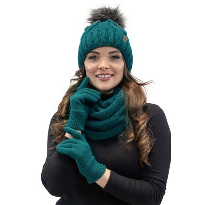 Komplet Vivisence 7014 Kmpl+R čepice, šála, rukavice (Velikost UNI, Barva Bordó)