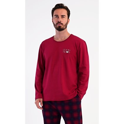Pánské pyžamo dlouhé Good mood (Barva Bordó, Velikost M)
