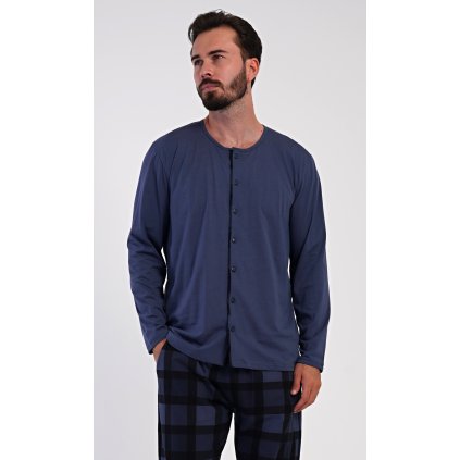 Pánské pyžamo dlouhé Rudolf (Barva Šedá - tmavě, Velikost M)