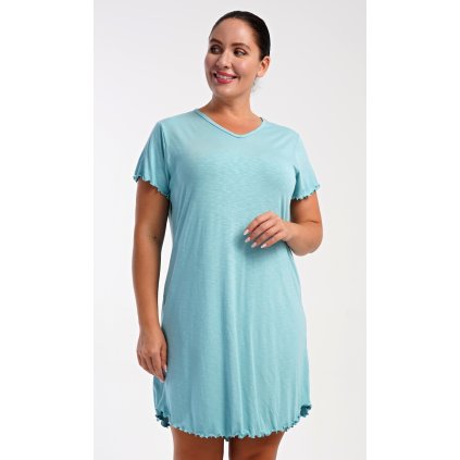 Dámská noční košile s krátkým rukávem Sabrina (Barva Zelená, Velikost XL)