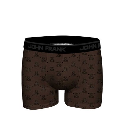 Pánské boxerky John Frank JFBDMOD156-BEAR (Velikost L, Barva Hnědá)