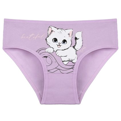 Dětské kalhotky Kočička (Barva Růžová - světle, Velikost 6/7)