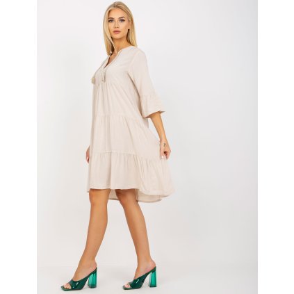 Šaty oversized D73761M30214A1EN EIGHT 2 NINE (Barva Béžová, Velikost M)