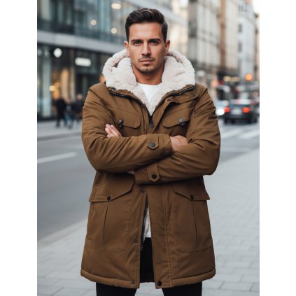 Pánská zimní bunda s kapucí Dstreet TX4970z (Velikost M/48, Barva Béžová)