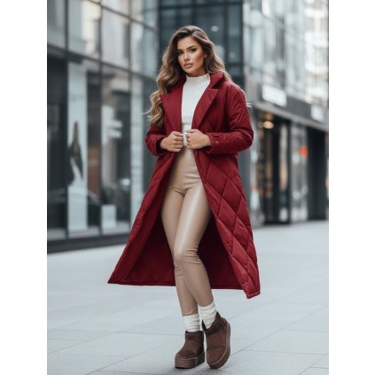 Dámská zimní prošívaná bunda WARMISSA Dstreet TY4918z (Velikost S, Barva Bordó)