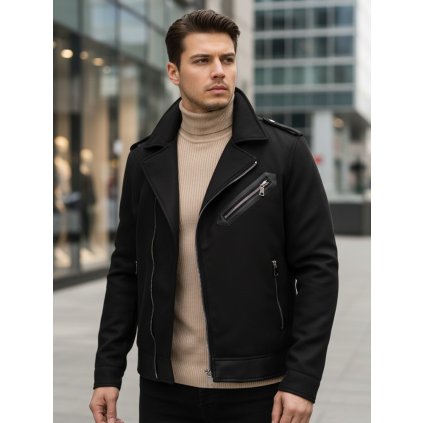 Pánská zimní bunda černá DSTREET TX4660z (Velikost M, Barva Černá)