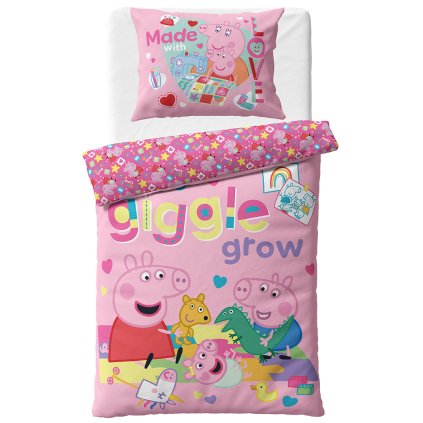 44665 detske povleceni prasatko pepina cas na hrani 140x200 70x90 cm