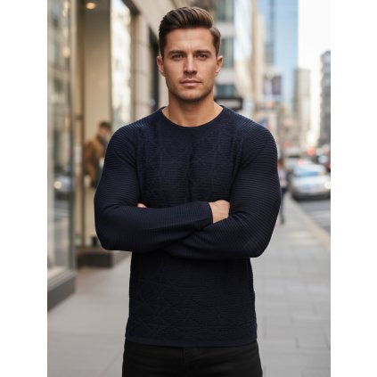 Pánský svetr Dstreet WX2300z (Velikost S, Barva Modrá)