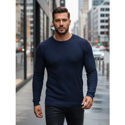 Pánský svetr Dstreet WX2296z (Velikost S, Barva Modrá)