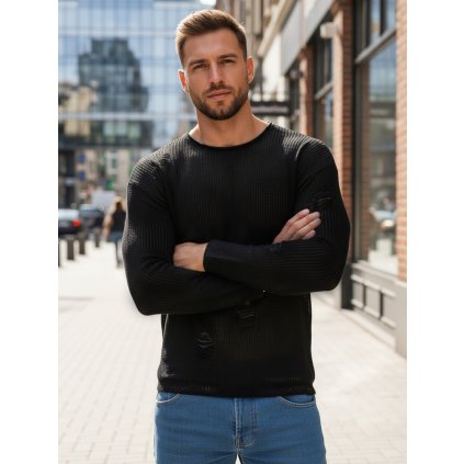 Pánský svetr Dstreet WX2312z (Velikost S, Barva Černá)