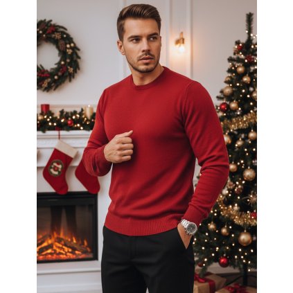 Pánský klasický svetr bordový Dstreet WX1933z (Velikost S, Barva Bordó)