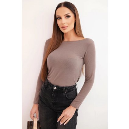 Dámská kašmírová blůza s dlouhým rukávem a kulatým výstřihem (Velikost UNI, Barva Černá)