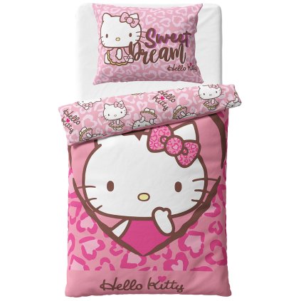 44680 3 detske povleceni hello kitty ruzova pohadka 140x200 70x90 cm