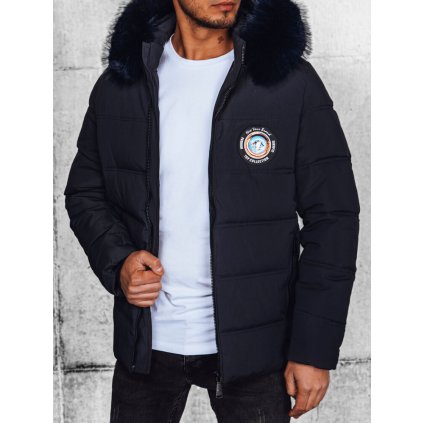 Pánská zimní bunda Barva tmavě modrá DSTREET TX4643 (Velikost M, Barva Modrá)