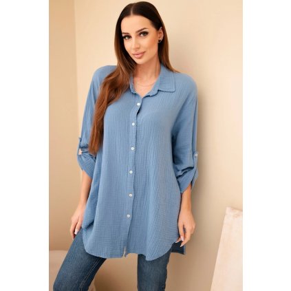 Bavlněná mušelínová košile Daisy - 65622 (Velikost UNI, Barva Modrá - světle)