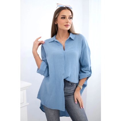 Bavlněná mušelínová košile Daisy - 65622 (Velikost UNI, Barva Modrá - světle)
