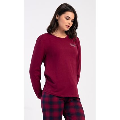 Dámské pyžamo dlouhé Emma (Barva Bordó, Velikost S)