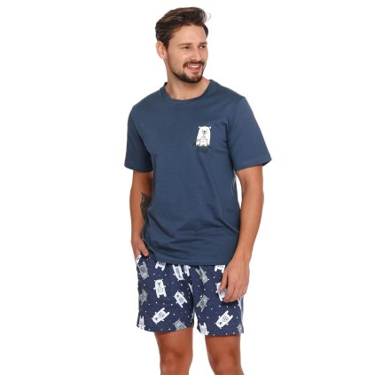 Pánské pyžamo Doctor Nap PMB.4222 (Velikost XL, Barva Modrá - tmavě)