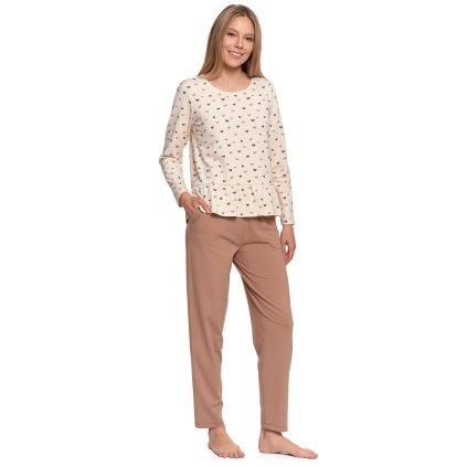 Dámské pyžamo Moraj PDD4100-012 (Velikost 3XL, Barva Béžová)